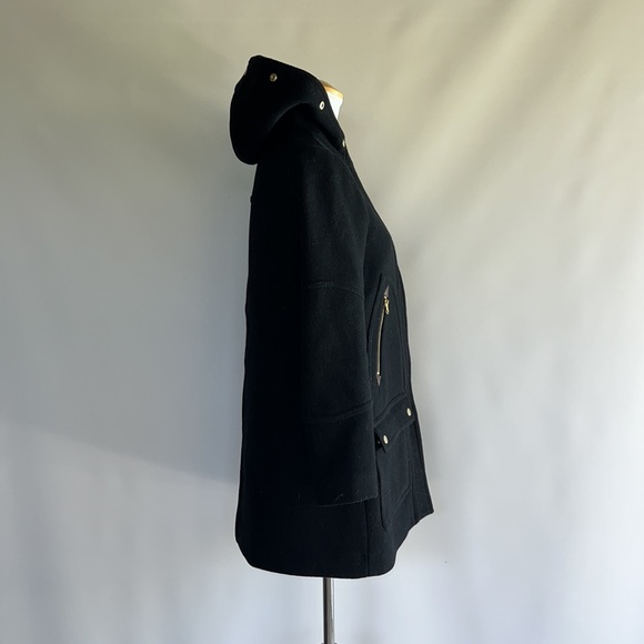 J. Crew Hooded Italian Wool Coat - sz 2 - Picture 2 of 6